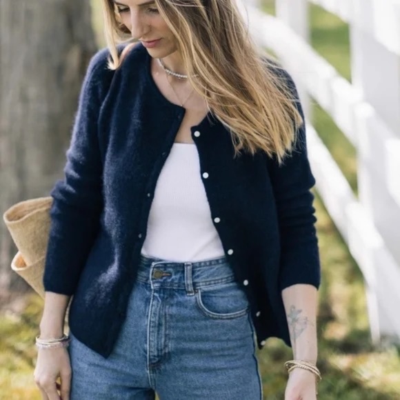 Sezane Gaspard Cardigan - Navy Blue XXS - Picture 4 of 9